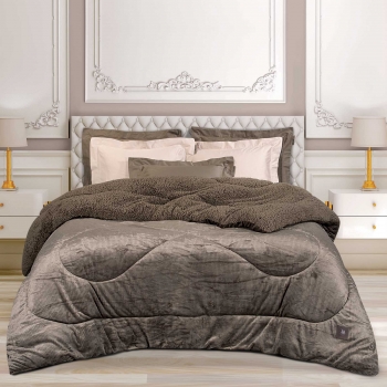 Κουβερτοπάπλωμα Flannel Υπέρδιπλο 220x240εκ. Essential 3958 Taupe Greenwich Polo Club