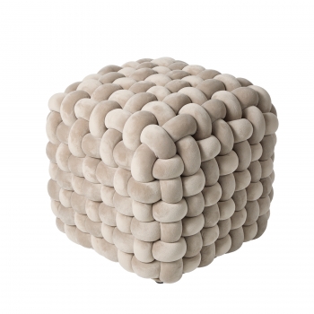 Πουφ Βελούδινο 43x43x40εκ. 2274 Μπεζ Das Home