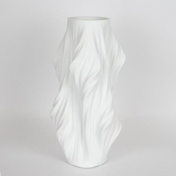 Βάζο Πορσελάνης 3D Λευκό 16x16x33εκ. ESTHETI 752-21065
