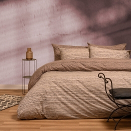 Σετ Σεντόνια Polycotton Υπέρδιπλα Με Λάστιχο 160x200+32εκ. Cassio Beige Casual Line Mini Melinen 20004269
