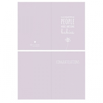 Ευχετήρια Κάρτα Γέννησης Lilac Proud mama PM-542