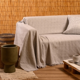 Ριχτάρι Polycotton Πολυθρόνας 180x180εκ. Ophelia Light Grey Melinen 20003527