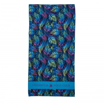 Πετσέτα Θαλάσσης Microfiber 80x170εκ. Essential 3801 Μπλε-Πράσινη-Φούξια Greenwich Polo Club