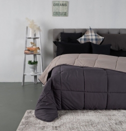 Πάπλωμα 2 Όψεων Microfiber Υπέρδιπλο 220x240εκ. Soft Touch Zermatt Carbone-Beige SB HOME
