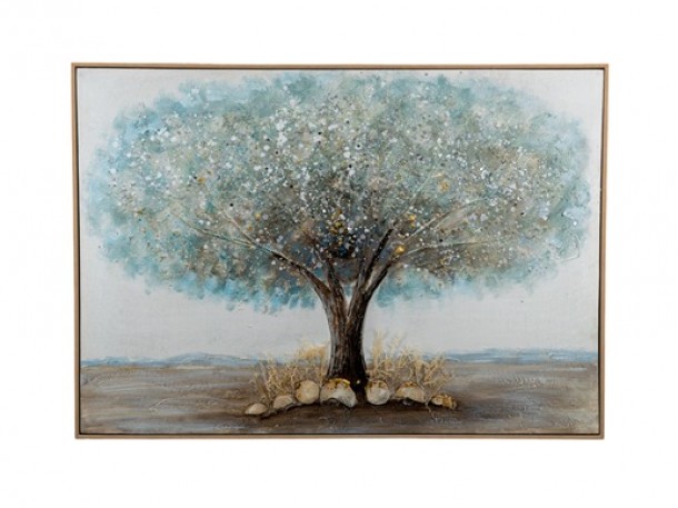 Πίνακας Καμβάς Δέντρο Μπλε-Χρυσό 102x4,5x72εκ. Zen Collection 24.14.50579