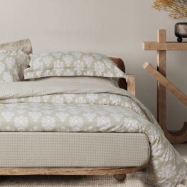 Σετ Παπλωματοθήκη Βαμβακερή Μονή 160x240εκ. Happy 9689 Taupe Das Home