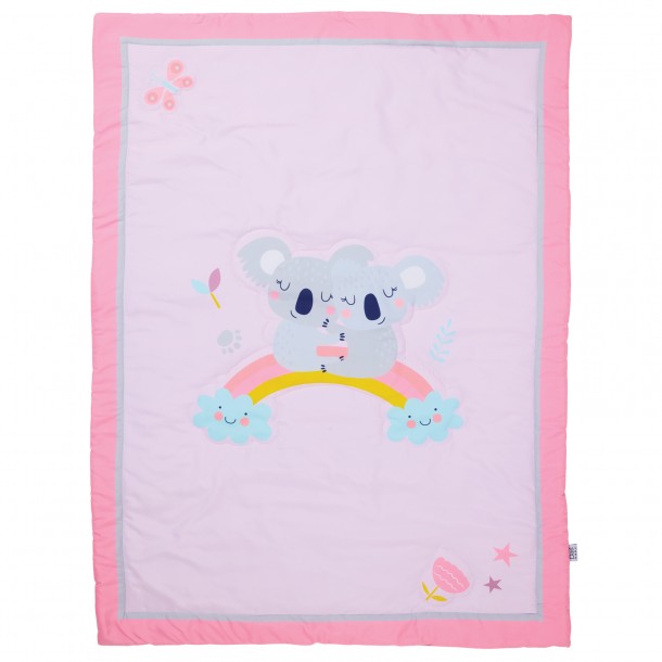 Κουβερλί Microfiber Κούνιας 110x150εκ. Fun 4934 Γκρι-Ροζ Das Baby