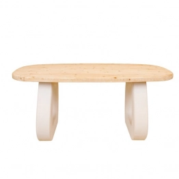 Τραπέζι Ξύλινο Mdf Λευκό-Natural 180x90x76εκ. ESTHETI 810-00022