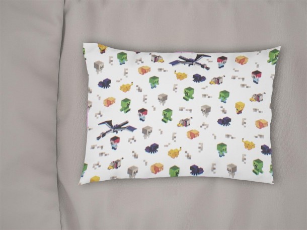 Μαξιλαροθήκη Bebe Φάκελος Βαμβακερή 35x45εκ. Minecraft 565 White-Multi DimCol