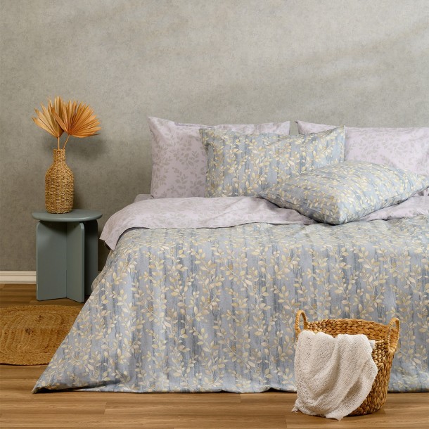 Παπλωματοθήκη Polycotton Υπέρδιπλη 225x245εκ. Botan Blue Casual Line Melinen 20004810