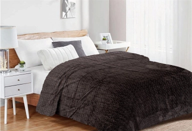 Κουβέρτα Coral Fleece Μονή 160x220εκ. Brick 08 Grey-Black DimCol 33482506006
