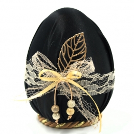 Πασχαλινό Διακοσμητικό Αυγό Γυάλινο Με Μαύρο Σατέν Ύφασμα Royal Art 13εκ. GOU21/8/12BK