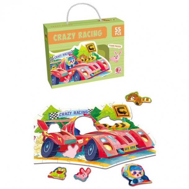 Παζλ Πατώματος 55τμχ Φόρμουλα Crazy Racing Σε Κουτί 23x6x18εκ. Toy Markt 69-1851