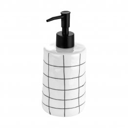 Ντισπένσερ Κεραμικό Λευκό-Μαύρο Cage 7,5x18εκ.-400ml Estia 02-27612