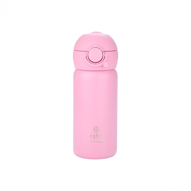 Θερμός Παιδικό Ανοξείδωτο Με Καλαμάκι Candy Pink 350ml-7x7x18εκ. Estia 01-23515