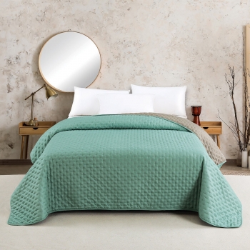Κουβερλί 2 Όψεων Microfiber Υπέρδιπλο 220x240εκ. Renzo Aqua-Dark Grey Melinen 20003333