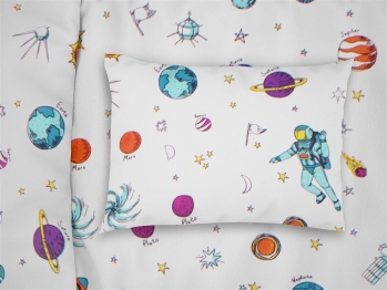 Μαξιλαροθήκη Bebe Φάκελος Βαμβακερή 35x45εκ. Space 188 White DimCol