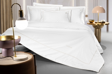 Σετ Παπλωματοθήκη Βαμβακοσατέν King 255x245εκ. Elite White-Beige Guy Laroche
