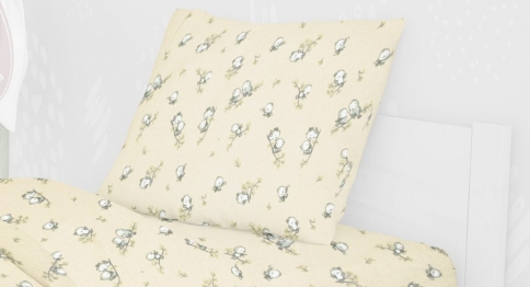 Μαξιλαροθήκη Παιδική Φανελένια 50x70εκ. Birds 16 Ecrou DimCol