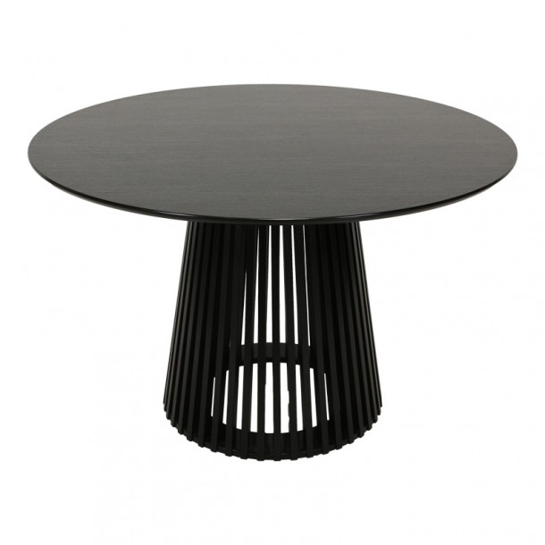 Τραπέζι Domonic pakoworld mdf σε μαύρη απόχρωση Φ120x75εκ