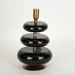 Κηροπήγιο Μεταλλικό Μαύρο-Χρυσό 15x15x23εκ. ESTHETI 752-24076