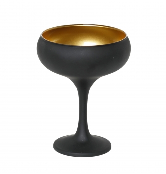 Ποτήρι Σαμπάνιας Γυάλινο Maya Coupe Μαύρο-Χρυσό ESPIEL 270ml/9,5x13,2εκ. RAB106K6
