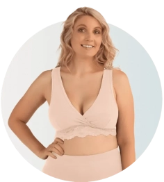 Σουτιέν Θηλασμού Organic Δαντελένιο Κρουαζέ Μπεζ Small Carriwell CW255000