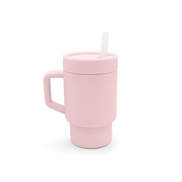 Παγούρι Σιλικόνης Με Καλαμάκι Tumbler Ροζ Melii MEL19900