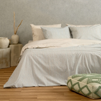Σετ Σεντόνια Polycotton Υπέρδιπλα Με Λάστιχο 160x200+32εκ. Nika Light Blue Casual Line Melinen