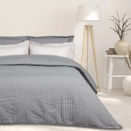 Κουβερλί Microfiber Μονό 160x240εκ. Happy 9653 Γκρι Das Home