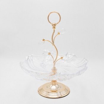 Ορντερβιέρα Μεταλλική-Γυάλινη Χρυσή 33x38,5εκ. ESTHETI 819-00260