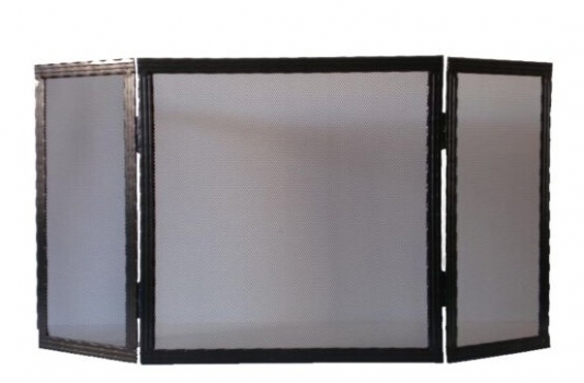 Παραβάν Τζακιού Σιδερένιο Μασίφ Σφυρήλατο 50(+24+24)x50εκ. Black