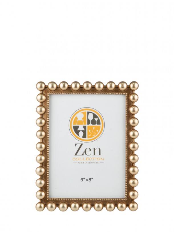 Κορνίζα Με Μπίλιες Χρυσή-Καφέ 15x20εκ. Zen Collection 25.2.50692
