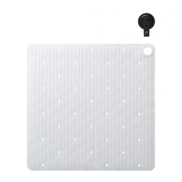 Ταπέτο Αντιολισθητικό Ντουζιέρας Καουτσούκ 55x55εκ. Ribb White Sealskin 800620