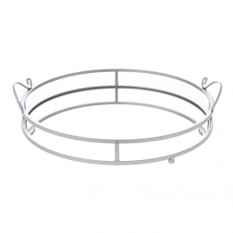 Διακοσμητικός Δίσκος Μεταλλικός Ασημί Φ40x5εκ. iliadis 78084