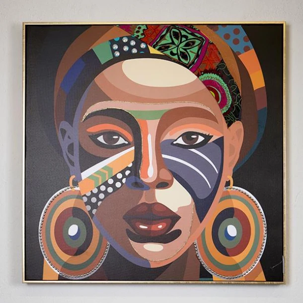 Πίνακας Καμβάς Γυναίκα Πολύχρωμη 82x4,5x82εκ. ESTHETI 755-12069