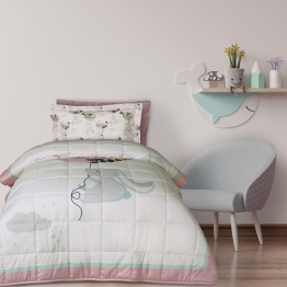 Πάπλωμα 2 Όψεων Microfiber Μονό 160x220εκ. Γαλάζιο-Μέντα-Ροζ 4915 Das Kids