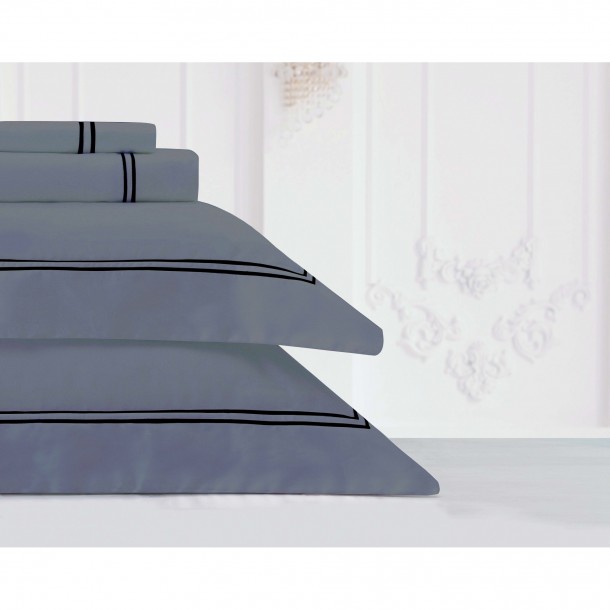 Σετ Σεντόνια Βαμβακοσατέν King 260x270εκ. Bar 13 Grey-Silver Makis Tselios