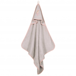 Κάπα Βαμβακερή Με Κέντημα Bebe 80x80εκ. Essential 8853 Ροζ-Γκρι Greenwich Polo Club