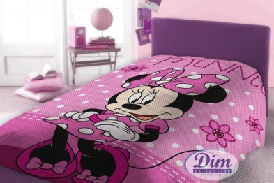 Κουβέρτα Μονή Πικέ 160x240εκ. Minnie 555 Digital Print Disney Dimcol