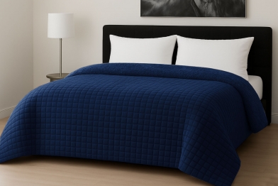 Κουβερτοπάπλωμα Flannel Comfort King 260x240εκ. Rib Cut Navy Le Blanc 7005226-1