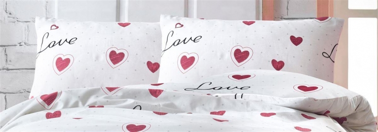 Μαξιλαροθήκη Φάκελος Polycotton 50x70εκ. Έρως 301 White-Red DimCol