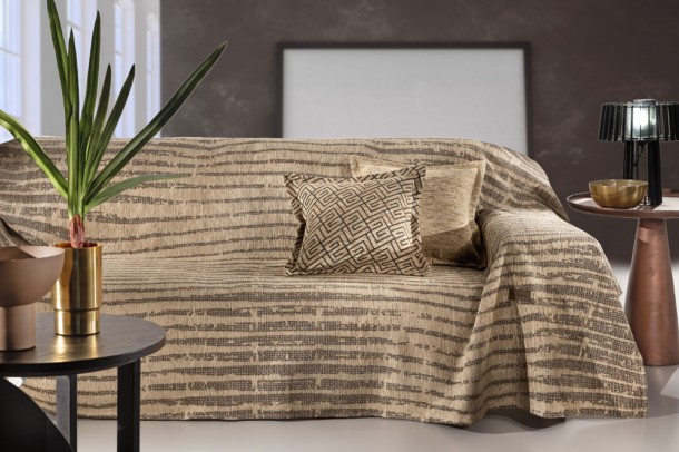 Ριχτάρι Τριθέσιος Polycotton Chenille Sydney Golden 180x300εκ. Guy Laroche