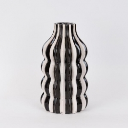 Βάζο Κεραμικό Λευκό-Μαύρο 18x18x31,5εκ. ESTHETI 752-20426