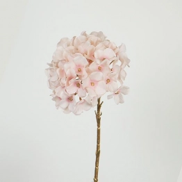 Κλαδί Με Λουλούδι Ορτανσία Υφασμάτινο-Πλαστικό 45εκ. Χρυσό-Ροζ ESTHETI 758-12102