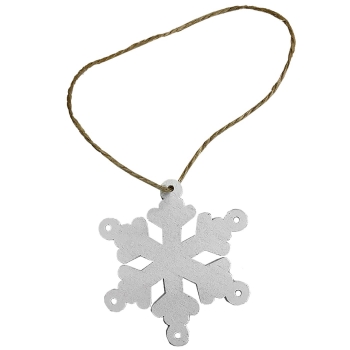 Χριστουγεννιάτικο Στολίδι Χιονονιφάδα Ξύλινη Λευκή 7εκ. Xmas fest 93-3153