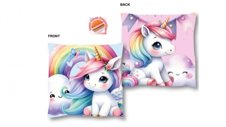 Διακοσμητικό Μαξιλάρι Velboa 38x38εκ. Unicorn 10 Pink DimCol