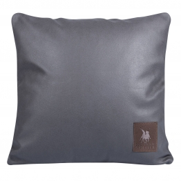 Διακοσμητικό Μαξιλάρι Polyester Leather Like Διθέσιος 42x42εκ. Premium 3927 Γκρι Greenwich Polo Club