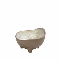 Μπωλάκι Σερβιρίσματος Με Πόδι Stoneware Μπεζ Spirit ESPIEL 13,5x13x8,8εκ. NIC710K1