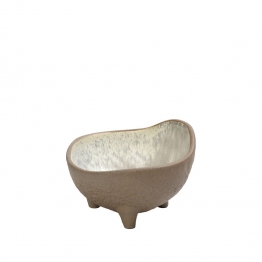 Μπωλ Σερβιρίσματος Με Πόδι Stoneware Μπεζ Spirit ESPIEL 13,5x13x8,8εκ. NIC710K1